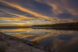 Opening Sunset at Oso Reservoir on November 18, 2014